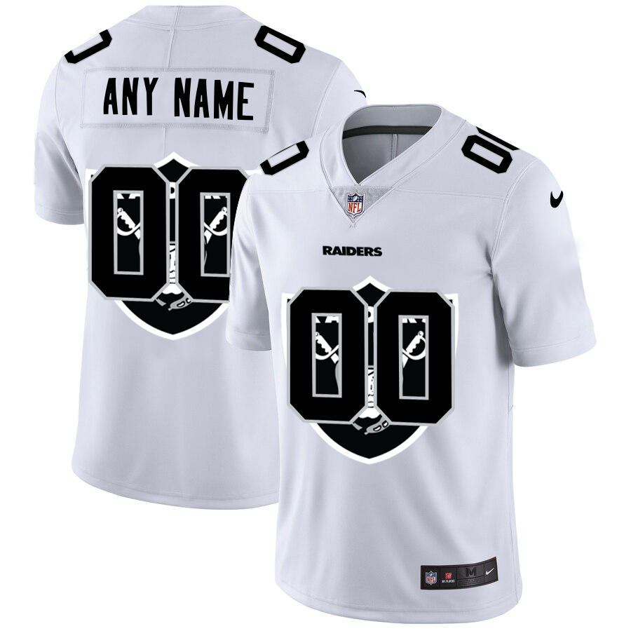 Wholesale Las Vegas Raiders Custom White Men Nike Team Logo Dual Overlap Limited NFL Jersey-0